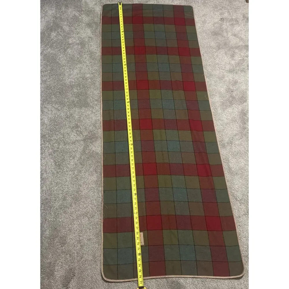 Yves Saint Laurent Vintage Scarf Wrap YSL Wool Plaid Made In France 28x76